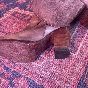 Bed Stu Brown Leather Ankle Boots